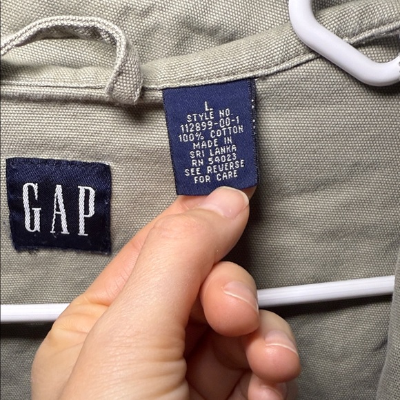 GAP Mens Harrington Green Zip-Up Canvas Jacket - Picture 6 of 6